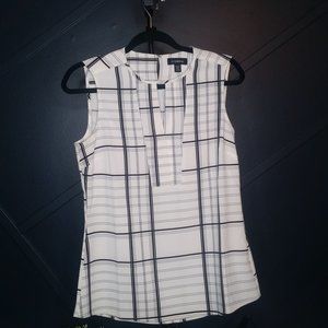 Le Chateau Black and White plaid Tank Blouse